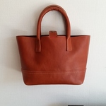 レザー♪　秋冬に…ブラウンのヌメ革　ミニトートバッグ　