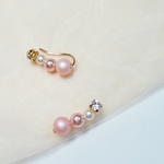 ◁再販▷ヌーディピンクパール　クリップピアス