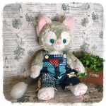 ジェラトーニ☆オーバーオール(ブルー系パッチワーク)