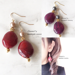 秋色❇️大ぶり darkred×brown❇️darkpurple×greyピアス/イヤリング