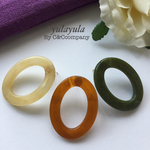 秋色 オーバルピアス ／樹脂ノンホールピアス