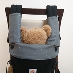 【再販☆28】☆星降る夜のWガーゼ☆エルゴアダプト☆エルゴ360☆　オムニ360　☆ミッドグレー☆よだれカバー&首回りカバー☆