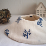 刺繍のWガーゼとオーガニックコットンのまんまるスタイ