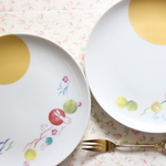 月うさぎ🌙満月ヴァージョン１９㎝プレート・限定２枚「ポーセラーツ」