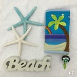 再販☻コインケース付6連キーケース☺ヤシ・レインボー・カモメ☆ハワイアンキルト　c2ｙ