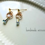 ＊再販3＊ Torsional rings and tassel beads ブルー イヤリング/ピアス