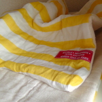 SALE★ガーゼフェイスタオル♪ボーダー*イエロー*6重織×Wガーゼ