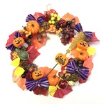 ハロウィン*ほうき*葡萄*パンプキン*木の実*リース