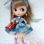 ＊デニムパッチワーク柄（ミズイロ）ワンピースコーデ＊10点セット＊ blythe outfit＊ブライス ＊ブーツ＊