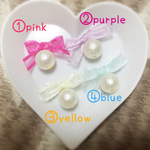 リボンとパールのピアス/イヤリング