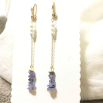 【天然石】タンザナイトとパールのイヤリング