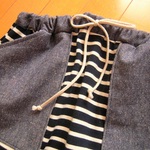 RickRack　ニットスカート　ボーダー　ネイビー×オフ　Ｍ～Ｌ