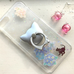 *ねこと陽だまり* 花猫 スマホリング付き スマホケース GALAXY/Xperia iPhoneケース iPhone8/plus iPhoneX/SE iPhone7/6