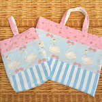 レッスンバッグ&シューズバッグ☆スワンブルー
