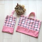 レッスンバッグ N.25 ＊ モクモク×ピンク