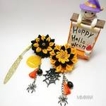 #26#Halloweenを着物にも｡+☆ ハロウィン カラーの根付 帯飾り