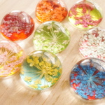 花ガラスカボション丸　18mm　５個　MIX