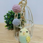 【ぴーすだ様＊専用】オーダー品＊セキセイインコとハートのボンボンバッグチャーム