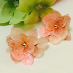 かさね紫陽花のかわいいイヤリング❇︎ピンク