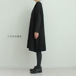 リネン100%　ブラックシンプルワンピース