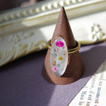 アンティーク調　金古美のオーバル・リング（フリーサイズ11号）