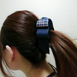送料無料❤大人バナナクリップ(チェックネイビー)