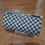長財布（市松 黒×灰）