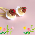 プリン のあみぐるみヘアゴム（受注製作）