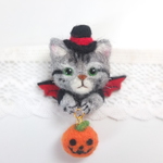 ヴァンパイアな猫　アメショ☆羊毛フェルト
