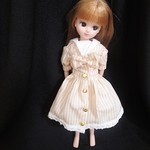 【ドール用】22㎝ドール用セーラーカラーワンピース（リカちゃんなど）ｋ31