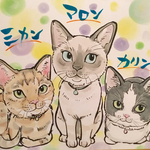 ペットの似顔絵 描きます。飼い主さんも！
