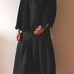 リネン　バックリボンタックワンピース