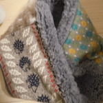 ハンドメイド＊ねじりネックウォーマーはりねずみバンビファー 