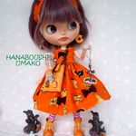 ＊ハロウィン♪ワンピコーデ＊９点セット＊ blythe outfit＊ブライス ＊ワンピース・ブーツ＊かぼちゃ＊