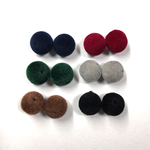 【6色計12個】12mm ベルベットビーズ  アソート 両穴 フロッキービーズ 秋冬アクセに♥