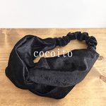 ストレッチ ベロア (BK) ヘアバンド