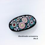 花の刺繍バレッタ　No.8