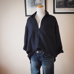 リネンレーヨンのシャツ　ネイビー