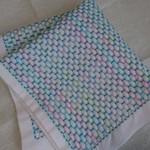 刺し子ふきん  (かけ亀甲・ブルー)