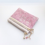【再販】LIBERTY   Capel　カペル　J15N　ストロベリー　wファスナー・クリアポケット付きminiポーチ　◆suicaケース・パスケースにも♪