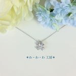 🍀ジルコニアのクローバー☆シルバーエレガンスチェーンのシンプルネックレス