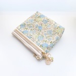 新作　LIBERTY&帆布ラミネート   Felicite　フェリシテ　35G　ビニコのＷファスナー・内ポケット・マチ付ポーチ　【wnm12-02】◆カードポーチ・お財布・小物入れに♪
