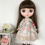 ドール服 Blythe クラッシックローズ柄ワンピース