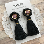 再販７☺︎《2way》ラベンダー♡ふっくらビーズ刺繍とタッセル