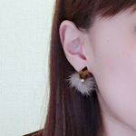 再再…販べっ甲ファーピアス