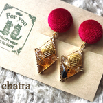 新作♡velourcabochon＊べっ甲colorイヤリング＊バーガンディ