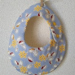 『ラスト1点』オーガニックコットンのふわふわスタイ☆青地に黄色いお花