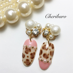 秋冬♡ヒョウ柄のビジューピアス