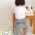 [再販15]大きなリボンのサルエルパンツ＊ストライプ