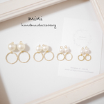 《SALE》《ピアス》キラキラリングとコットンパールピアス
